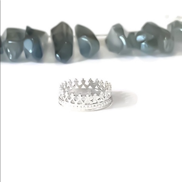 (2-5) 925 sterling silver princess queen tiara crown midi knuckle or toe ring - Picture 4 of 8